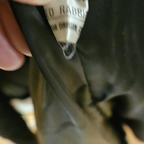 Chic Black Dyed Rabbit Fur Long Coat - Picture 6 of 6